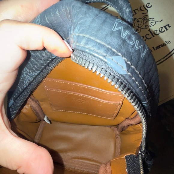 MCM AUTHENTIC Stark Bebe Boo Side Studs Backpack In Visetos Black - Picture 14 of 14